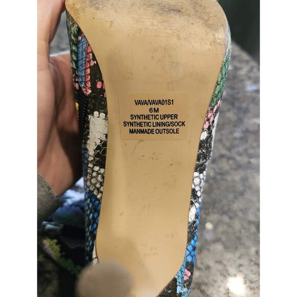 Steve Madden Over the knee boots Multicolor faux snakeprint pointy toe Size 6 - Picture 7 of 7